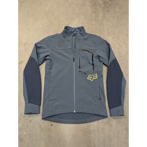 Fox Racing Attack Fire Jacket Mens S Full Zip Gray/Blue Fleece Lined
